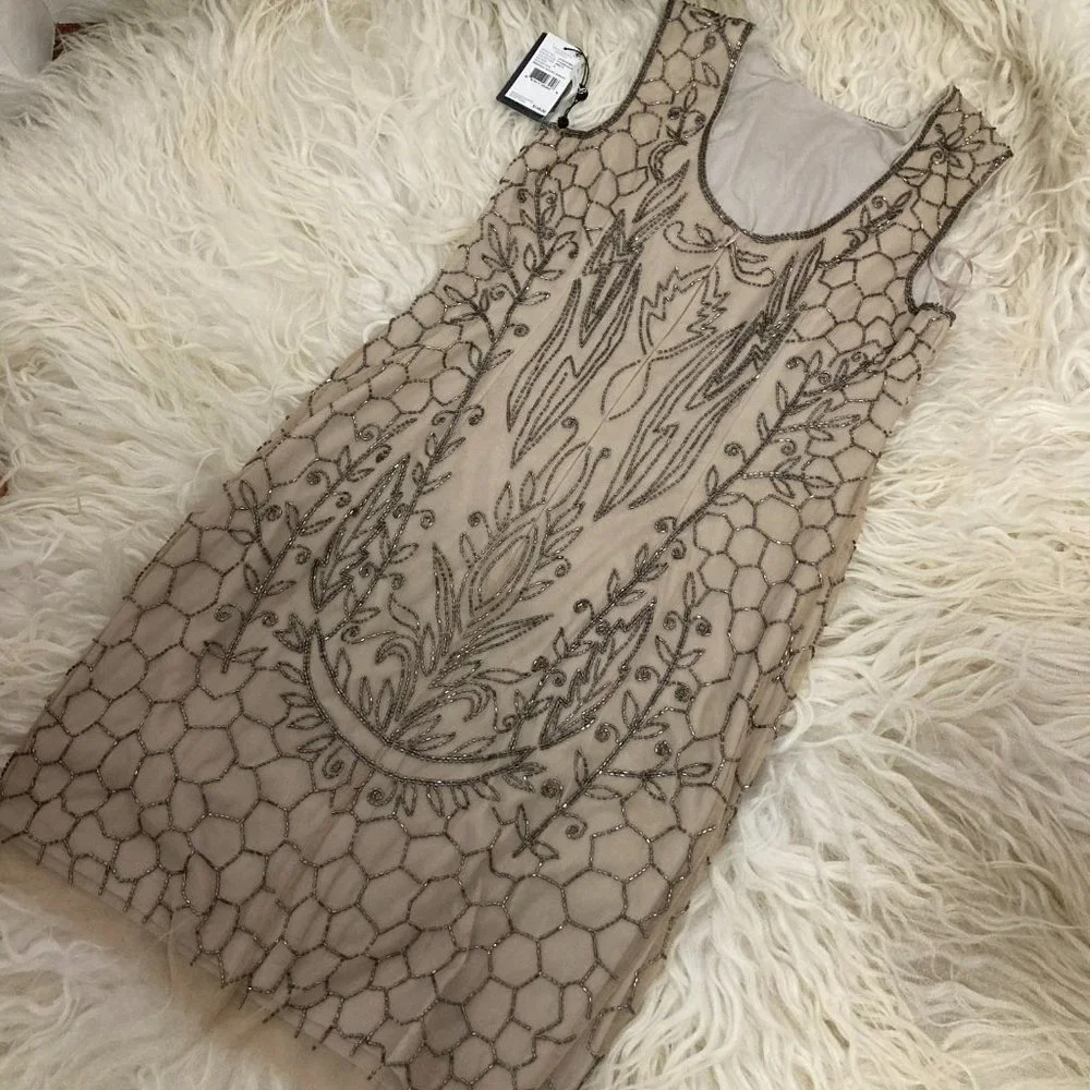 ADRIANNA PAPELL Sleeveless Beaded Short Dress - Picture 11 of 13